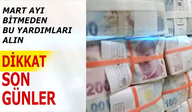 Mart Ayı Bitmeden Devletten Bu yardımları alabilirsiniz! Geç Kalmayın