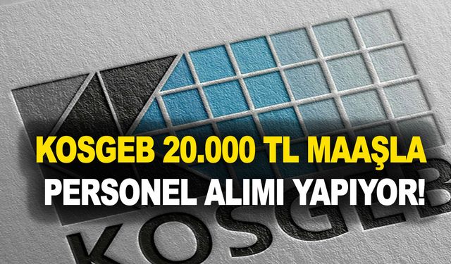 21-31 Ekim KOSGEB 20.000 TL maaşla sözleşmeli personel alımı yapacak! İşte başvuru şartları