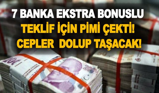 7 banka ekstra bonuslu teklif için pimi çekti! Mevduat faiziyle 3 kat kazanç ceplerden dolup taşacak!