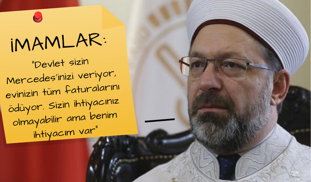 Ve Diyanet de Karıştı! Diyanet İşleri Başkanı Ali Erbaş İçin Tepkiler Başladı! İmamlar İsyanda!