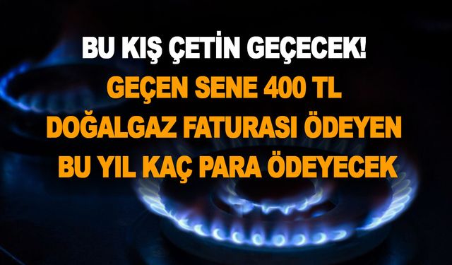 Bu kış çetin geçecek! Geçen sene 400 TL doğalgaz faturası ödeyen bu yıl kaç para ödeyecek