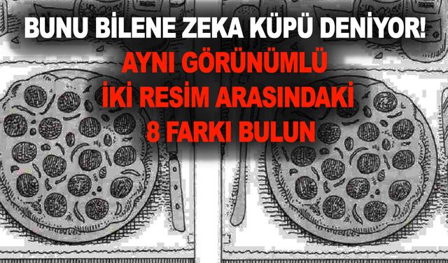 Bunu bilene zeka küpü deniyor! 2 resim arasındaki 8 farkı bulun - 1 dakikanız var!