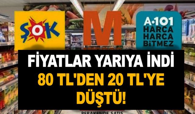 Fiyatlar yarıya indi 80 TL'den 20 TL'ye düştü! İşte A101, Şok Migros'ta haftanın akılalmaz indirimleri