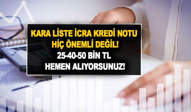 Kara liste icra kredi notu hiç önemli değil! O bankalar anında onaylı 25-40-50 bin TL hızlı kredi veriyor