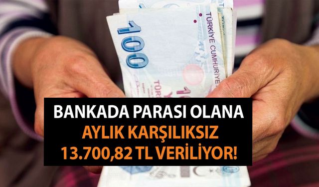 Bankada parası olana aylık karşılıksız 13.700,82 TL veriliyor! Yata yata ballı kaymaklı gelir elde edin!