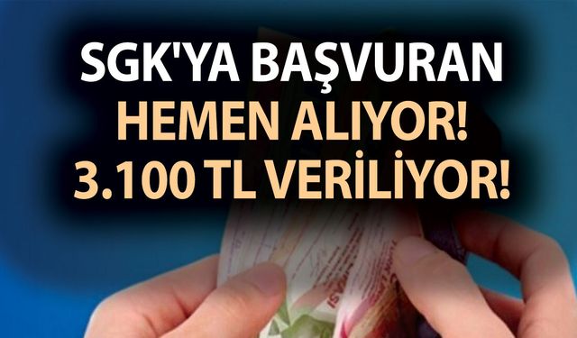 SGK'ya başvuran hemen alıyor! 3.100 TL veriliyor! Haber ajanslara yeni düştü