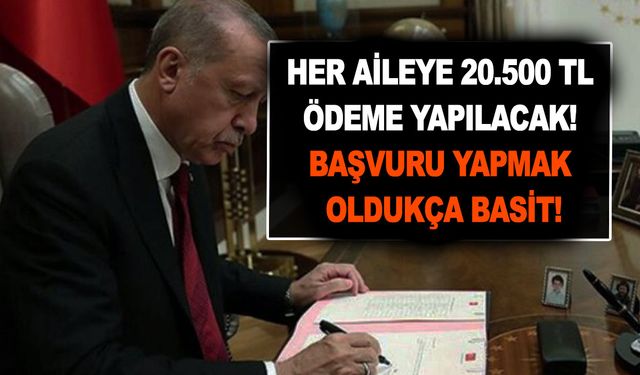 Biraz önce resmen açıklandı! Her aileye 20.500 TL ödeme yapılacak! Başvuru yapmak oldukça basit