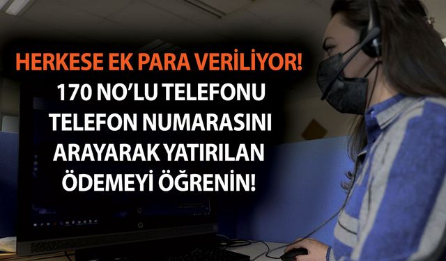 Herkese ek para veriliyor! 170 no’lu telefonu telefon numarasını arayarak yatırılan ödemeyi öğrenin