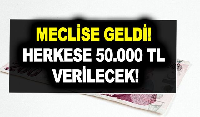 Ak Parti ve MHP oylarıyla geçecek! Meclise geldi! Herkese 50.000 TL verilecek!