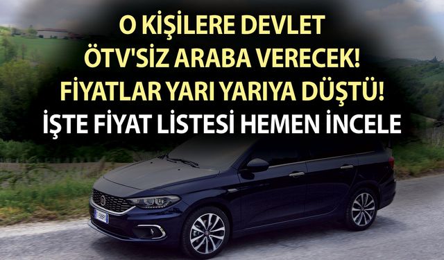 O kişilere devlet ÖTV'siz otomobil veriyor! 231.400 TL'ye alın! Gerçekten abesle iştigal etmiyor