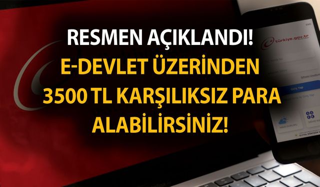 Resmen açıklandı! E-devlet üzerinden 3500 TL karşılıksız para, 10.000 TL ihtiyaç kredisi veriliyor