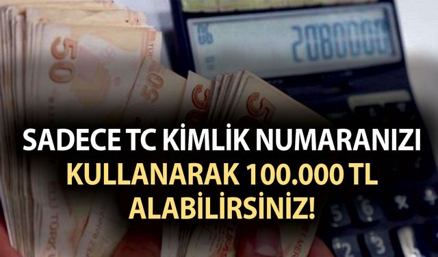 Sadece TC kimlik numaranızı kullanarak 100.000 TL alabilirsiniz! ATM'den anında çekin