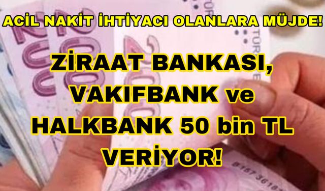 Acil Nakit İhtiyacı Olanlara Müjde! Ziraat Bankası, Vakıfbank ve Halkbank Başvuran Sigortalılara 50 bin TL Veriyor