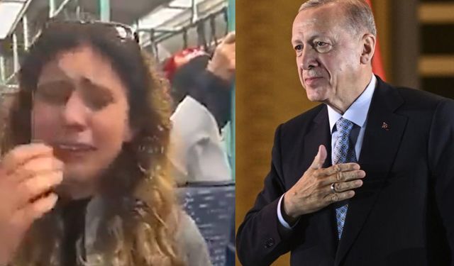 AKP bayraklarını görünce ağlama krizine girdi