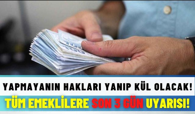 Emeklilere SON 3 gün uyarısı! Yapmayanın tüm hakları yanıp kül olacak