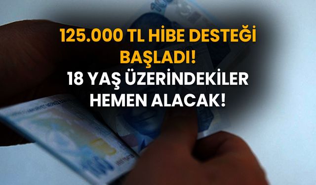 125.000 TL hibe desteği başladı! 18 yaş üzerindekiler hemen alacak!